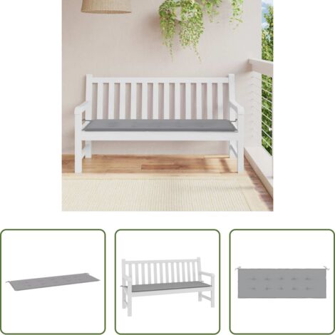 Cuscino da giardino -  Cuscino per Panca Grigio 150x50x4 cm in Tessuto Oxford