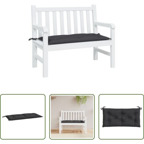 Cuscino da giardino -  Cuscino per Panca Nero 100x50x7 cm in Tessuto Oxford