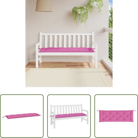 Cuscino da giardino -  Cuscino per Panca Rosa 150x50x7 cm in Tessuto Oxford