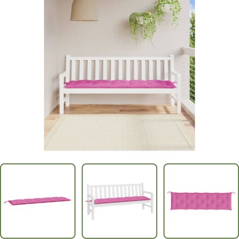 Cuscino da giardino -  Cuscino per Panca Rosa 180x50x7 cm in Tessuto Oxford