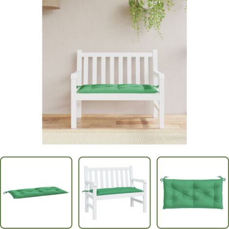 Cuscino da giardino -  Cuscino per Panca Verde 110x50x7 cm in Tessuto Oxford