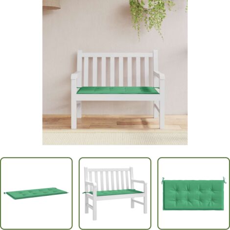 Cuscino da giardino -  Cuscino per Panca Verde 120x50x4 cm in Tessuto Oxford