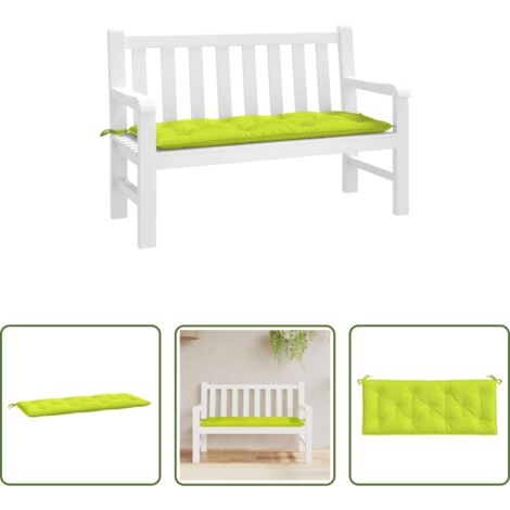 Cuscino da giardino -  Cuscino per Panca Verde Brillante 120x50x7 cm in Tessuto Oxford