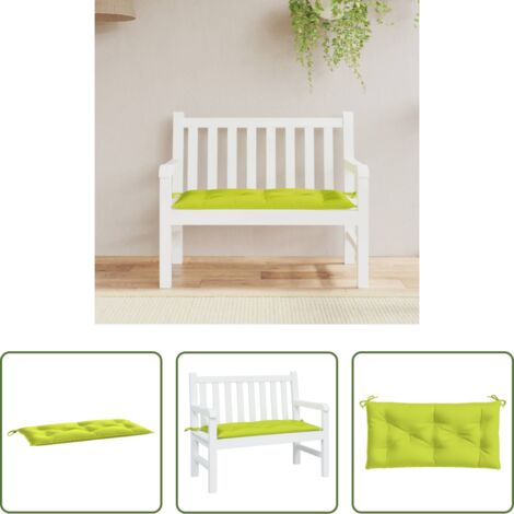 Cuscino da giardino -  Cuscino per Panca Verde Intenso 110x50x7 cm in Tessuto Oxford
