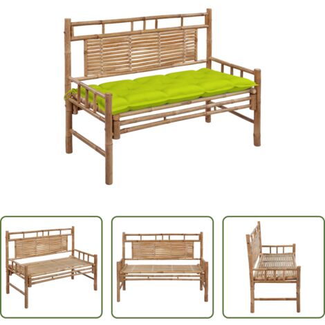 Cuscino da giardino -  Panca da Giardino con Cuscino 120 cm in Bambù