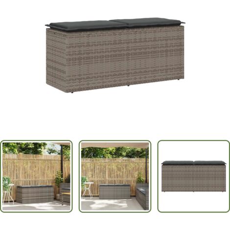 Cuscino da giardino -  Panca da Giardino con Cuscino Grigio 110x40x44 cm in Polyrattan