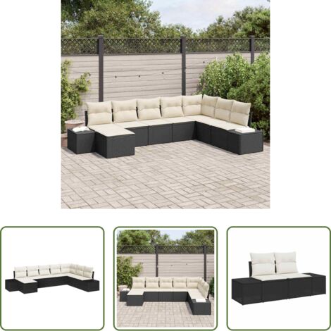 Cuscino da giardino -  Set Divano da Giardino con cuscino 8 pcs polyrattan