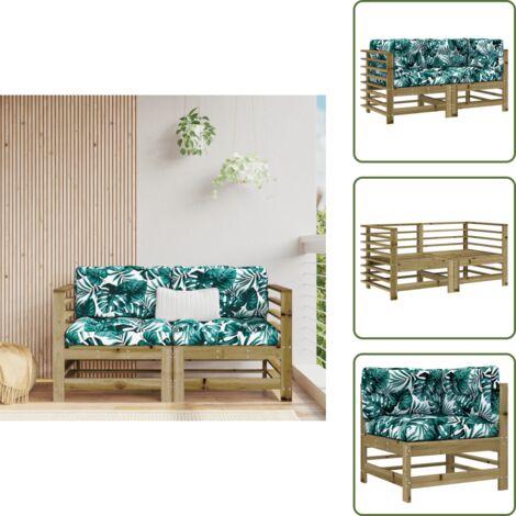 Cuscino da giardino - vidaXL Divani Angolari con Cuscini 2 pz in Legno Impregnato di Pino - Divano in legno