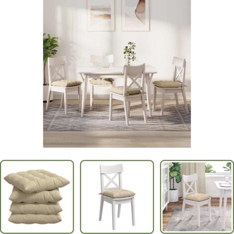 Cuscino da interno -  Cuscini per Seduta 4 pcs Crema 40 x 40 x 6 cm Microfibra