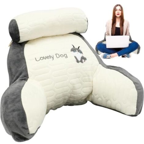 Cuscino da lettura per letto, comodo cuscino da lettura per letto, cuscino di supporto lombare con bracciolo, emulsione