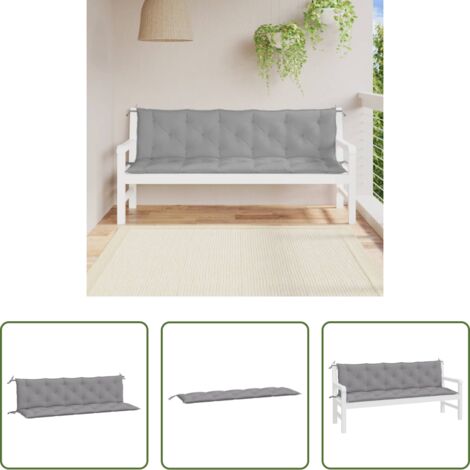 Cuscino da patio -  Cuscini Panca da Giardino 2pz Grigi 180x50x7cm Tessuto Oxford