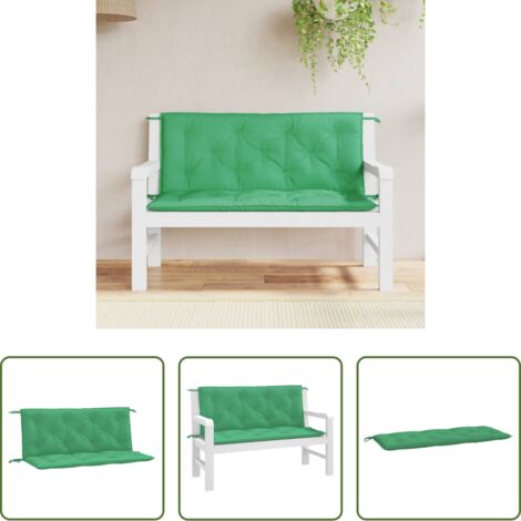 Cuscino da patio -  Cuscini Panca da Giardino 2pz Verdi 120x50x7 cm Tessuto Oxford