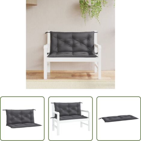 Cuscino da patio -  Cuscini Panca Giardino 2pz Antracite 100x50x7cm Tessuto Oxford