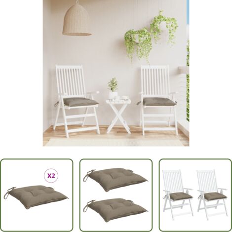Cuscino da patio -  Cuscini per Sedia 2 pz Tortora 40x40x7 cm in Tessuto Oxford