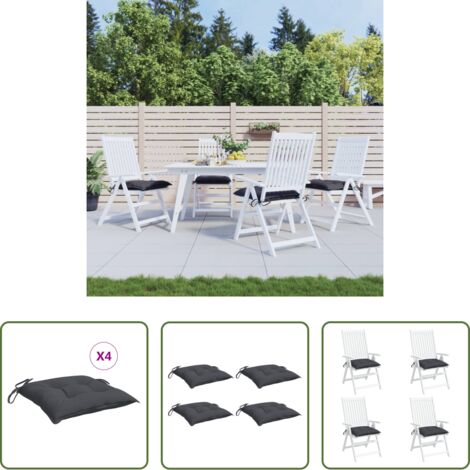 Cuscino da patio -  Cuscini per Sedia 4 pz Antracite 40x40x7 cm in Tessuto Oxford