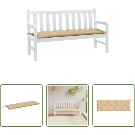 Cuscino da patio -  Cuscino Panca da Giardino Beige Mélange 150x50x7 cm in Tessuto