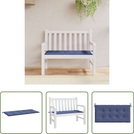 Cuscino da patio -  Cuscino Panca da Giardino Blu Marino 120x50x4 cm Tessuto Oxford