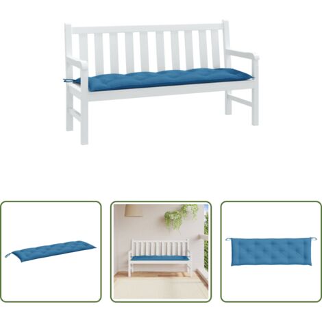 Cuscino da patio -  Cuscino Panca da Giardino Blu Mélange 150x50x7 cm in Tessuto