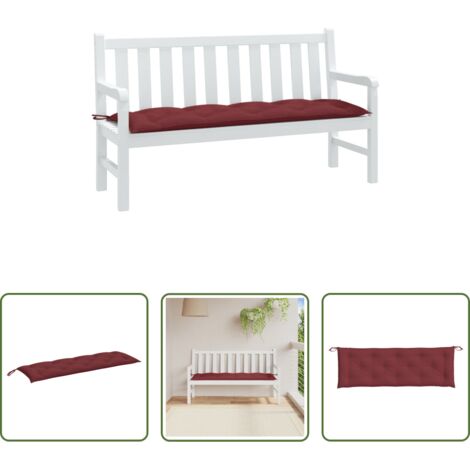 Cuscino da patio -  Cuscino Panca da Giardino Rosso Vino Mélange 150x50x7cm Tessuto