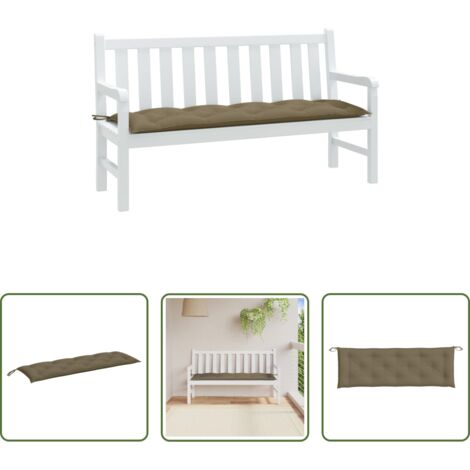 Cuscino da patio -  Cuscino Panca da Giardino Tortora Mélange 150x50x7cm in Tessuto