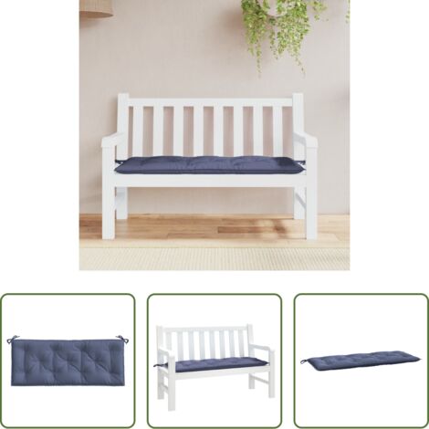 Cuscino da patio -  Cuscino Panca Giardino Blu Marino 120x50x7cm in Tessuto Oxford