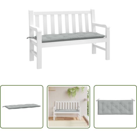 Cuscino da patio -  Cuscino Panca Giardino Grigio Chiaro Mélange 120x50x7cm Tessuto