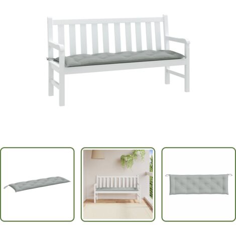 Cuscino da patio -  Cuscino Panca Giardino Grigio Chiaro Mélange 150x50x7cm Tessuto