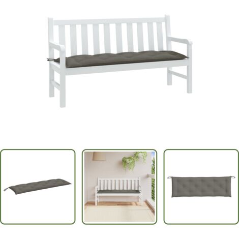 Cuscino da patio -  Cuscino Panca Giardino Grigio Scuro Mélange 150x50x7 cm Tessuto