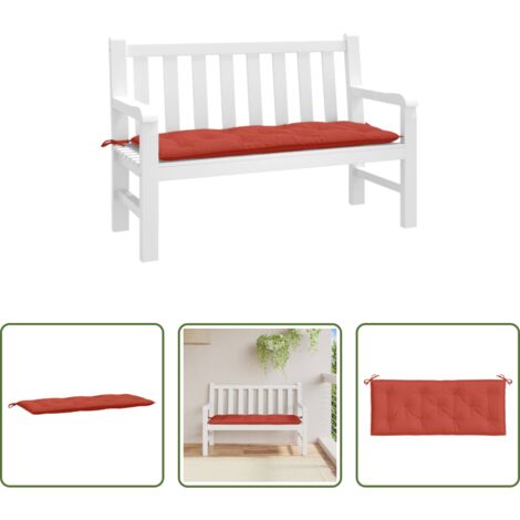 Cuscino da patio -  Cuscino Panca Giardino Rosso Mélange 120x50x7cm Tessuto