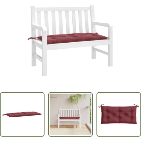 Cuscino da patio -  Cuscino Panca Giardino Rosso Vino Mélange 100x50x7 cm Tessuto