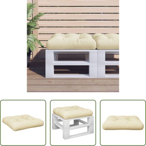 Cuscino da patio -  Cuscino per Divano Pallet Crema 60x60x12 cm