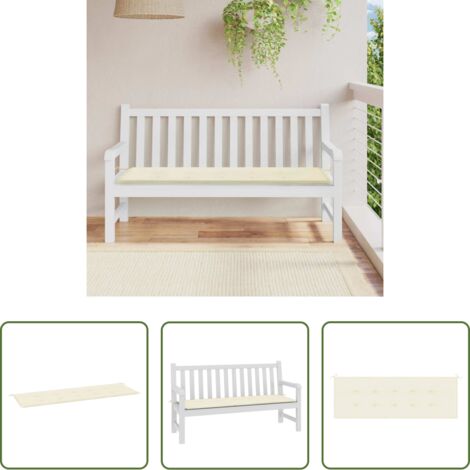 Cuscino da patio -  Cuscino per Panca Crema 150x50x4 cm in Tessuto Oxford