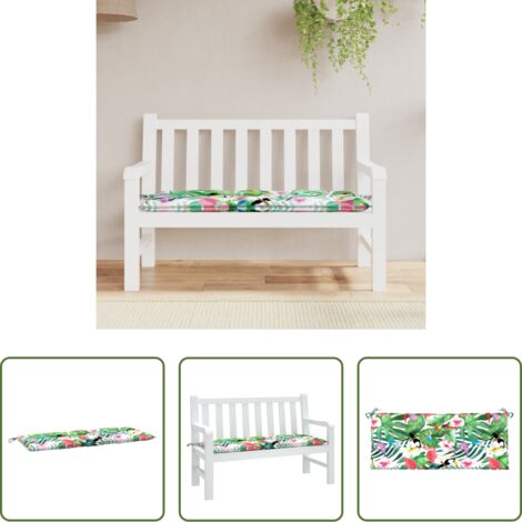 Cuscino da patio -  Cuscino per Panca da Giardino Multicolore 120x50x7cm in Tessuto
