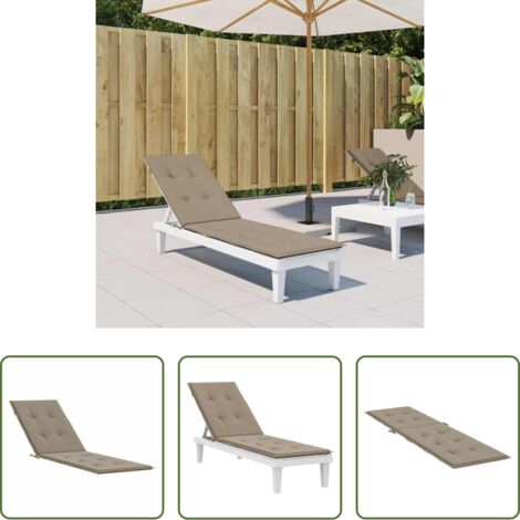Cuscino da patio -  Cuscino per Sdraio Tortora (75+105)x50x4 cm