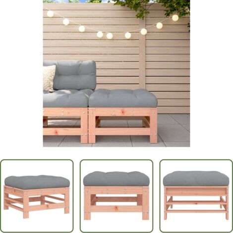 Cuscino da seduta -  Poggiapiedi da Giardino con Cuscino Legno Massello di Douglas