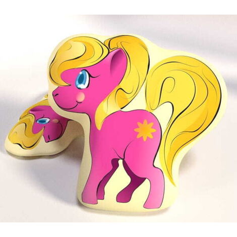 Cuscino decorativo a forma di pony e cavallo, peluche originale