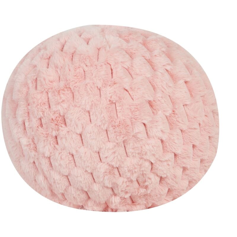 Beliani - Cuscino decorativo a sfera Sfera in pelliccia sintetica di lana a motivo solido 30 x 30 cm Rosa Rosea