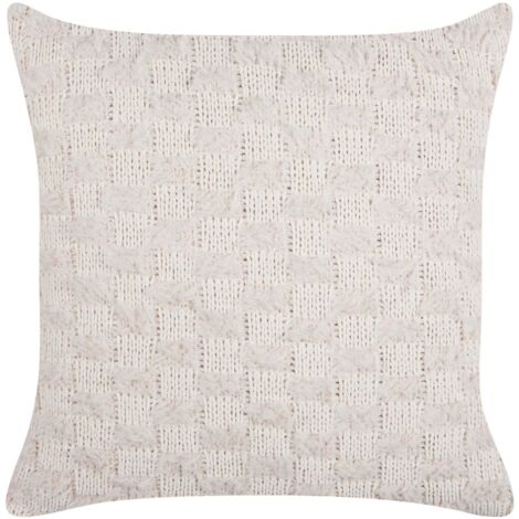 Cuscino decorativo in cotone con cuscino decorativo a motivo solido lavorato a maglia 45 x 45 cm Beige Basalim