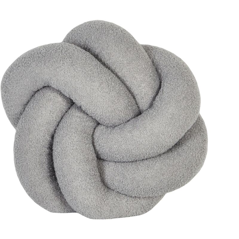 Cuscino decorativo moderno a Nodo Boucle 45 x 45 cm Grigio Angelonia