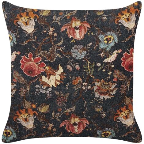 Cuscino decorativo motivo floreale velluto 45x45 cm multicolore Ramonda
