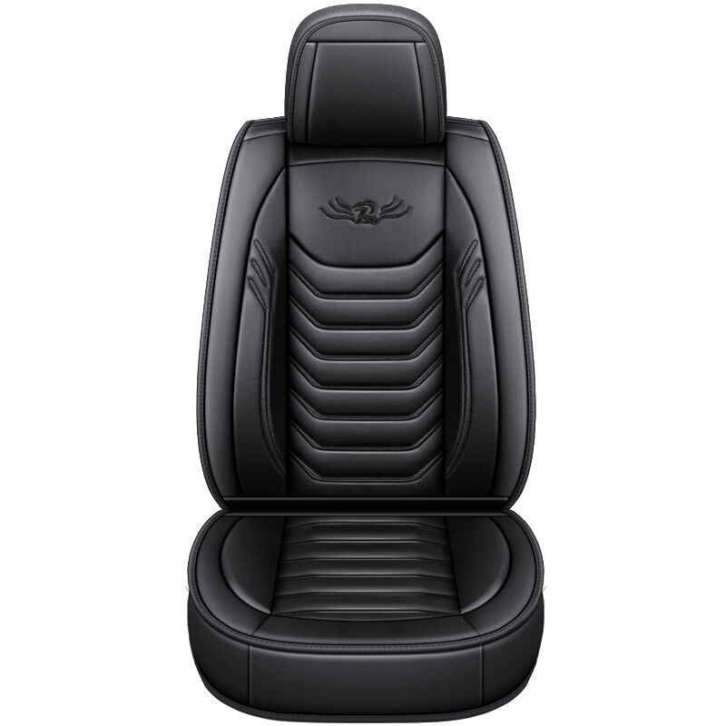 Image of Cuscino del sedile anteriore dell'auto in pelle PU universale 1PC nero