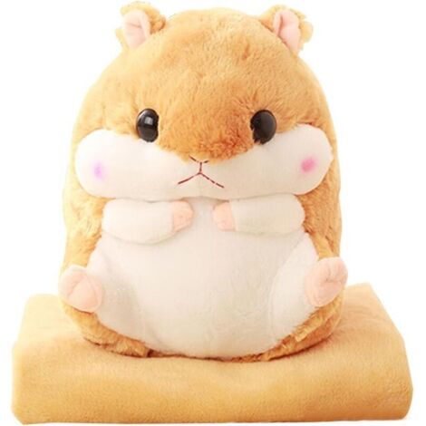 Cuscino di peluche a forma di criceto con comoda fodera, 100 cm x 170 cm, marrone chiaro