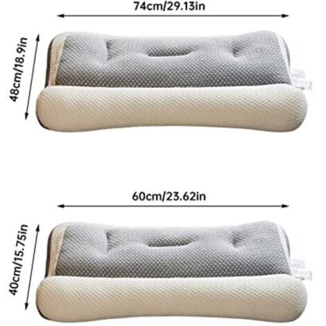 Cuscino di supporto cervicale, cuscino ergonomico per apnea notturna, cuscino ortopedico per sonno profondo e apnea notturna (bianco)