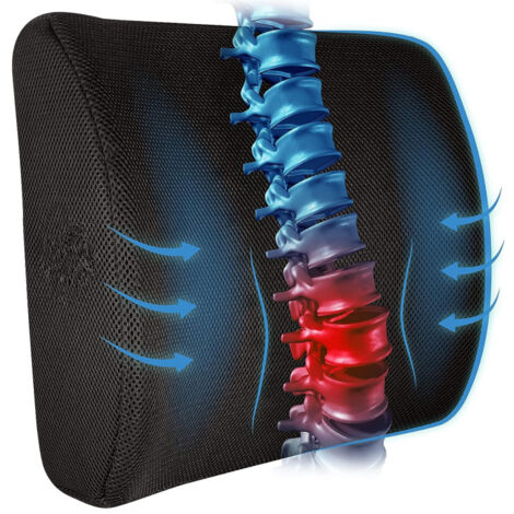 Cuscino di supporto lombare: cuscino lombare in memory foam per alleviare il dolore lombare - cuscino per schienale auto per la guida - supporto lombare