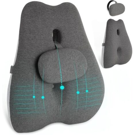 Cuscino di supporto lombare per sedia da ufficio – Cuscino di supporto per la schiena in memory foam ad alta densità per alleviare il mal di schiena.