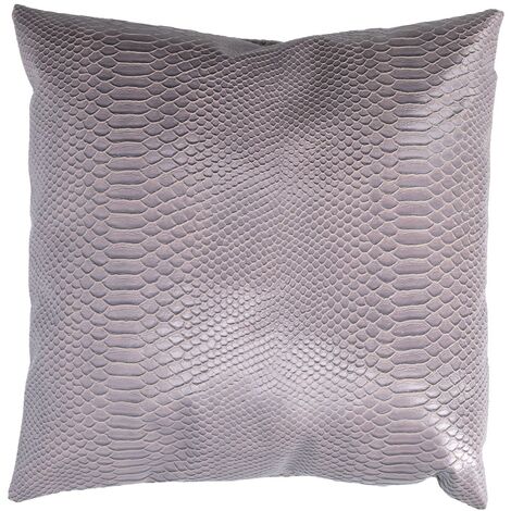 Cuscino ecopelle grigio quadro cm 38x38h38