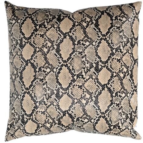 Cuscino ecopelle marrone quadro cm 38x38