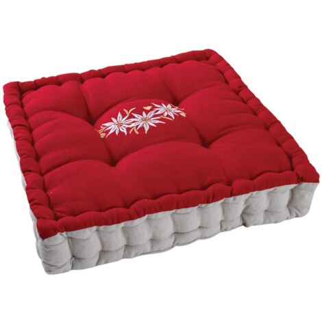 Cuscino Edelweiss Cotone e Lino 40x40cm Rosso - Aubry Gaspard