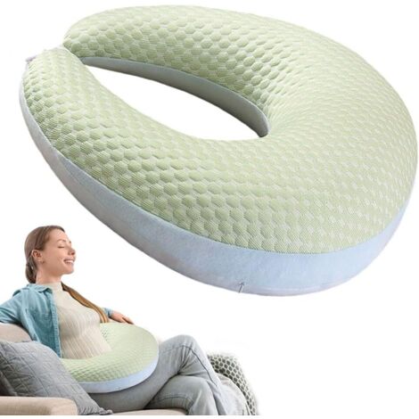 Cuscino ergonomico in maglia - Bracciolo multifunzionale per lavori manuali, lettura/gioco, imbottitura in microperle, rivestimento lavabile, per divano e letto