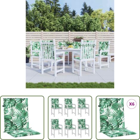 Cuscino esterno -  Cuscini posteriori Foglia 6 pcs Motivo Foglia 100 x 50 x 3 cm
